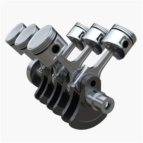 Engine Crankshaft And Pistons 3D model - Download Black Friday Sale on ...