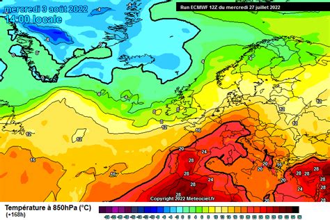 Météo Pédagogie on Twitter A horizon d une semaine l isotherme 20