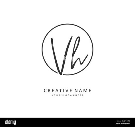 V H Vh Initial Letter Handwriting And Signature Logo A Concept