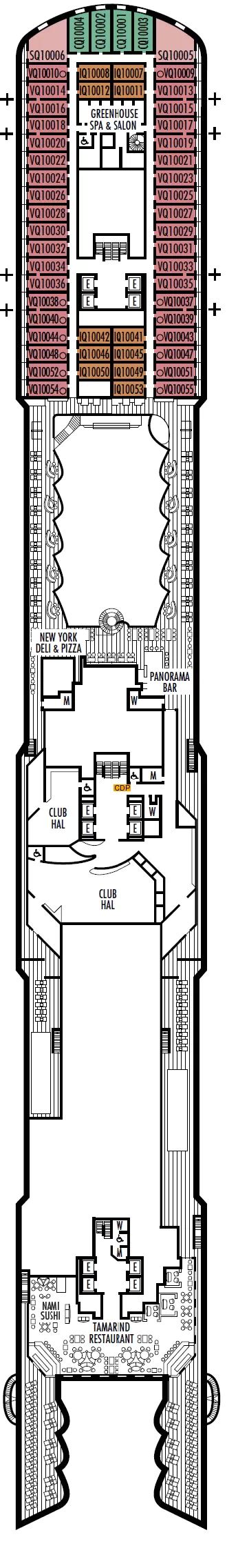 Koningsdam Panorama Deck 10 Plan