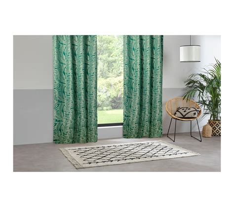 Rideau Tissage Jacquard Folha 140 X 260 Vert Cèdre Rideau BUT