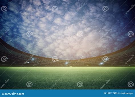 Lights at Night and Stadium Stock Image - Image of leisure, cloudy ...