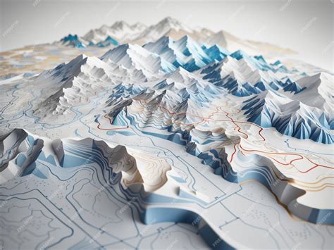 Premium AI Image | Exploring Earth's Features Terrain Map with Contours ...