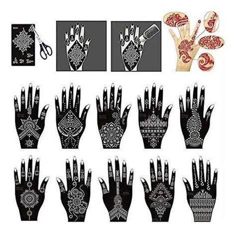 Xmasir Henna Kit De Plantillas De Tatuaje Para Manos Y Env O Gratis