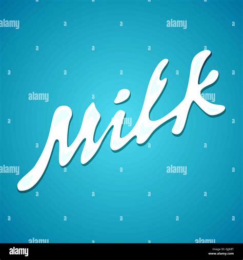 Milk Lettering Label Vector Splash And Blot Design Shape Creative Illustration Stock Vector