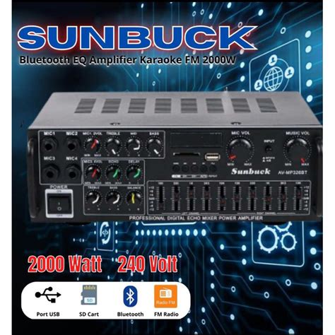 Jual Sunbuck Av Mp Bt Sunbuck Bluetooth Eq Amplifier Karaoke Fm W