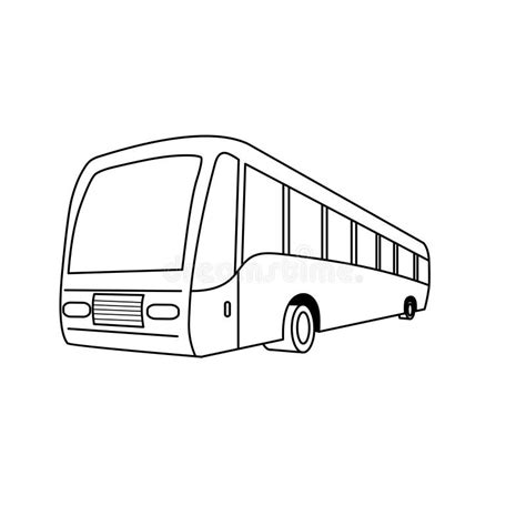 Bus Illustartion Vector Line Drawing Outline Stock Vector ...