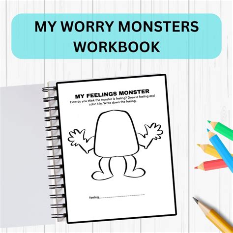 Worry Monster Anxiety Workbook For Kids Cbt Worksheets Therapy Office