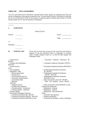 Fillable Online Form Revised Civil Cover Sheet Doc Fax Email