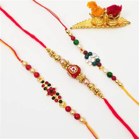 Send 3 Colorful Rakhis Online