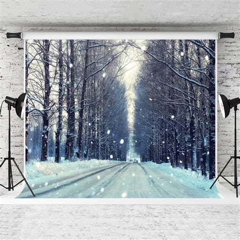 ABPHOTO Polyester 7x5ft Winter Photography Backdrop Retro Dark Tree