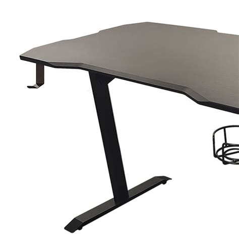 Modern Black Gaming Desk in MDF & PVC Standing Desk | Homary