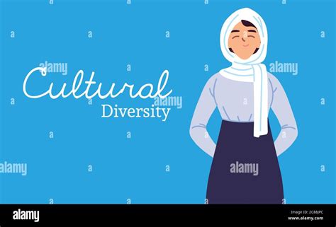 Arabic Woman Cartoon Design Cultural And Friendship Diversity Theme