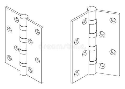 Vector Isometric Door Hinge Stock Vector - Illustration of isolated, band: 231388666