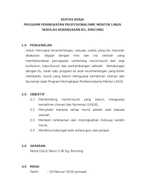 Pdf Kertas Kerja Mentor Mentee Linus Dokumentips