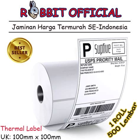 Jual Label Thermal X Kertas Sticker Barcode X Mm Isi