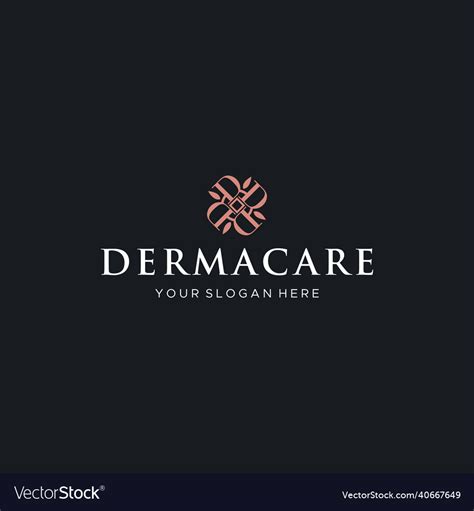 Modern Flat Letter Mark Dermacare Logo Design Vector Image