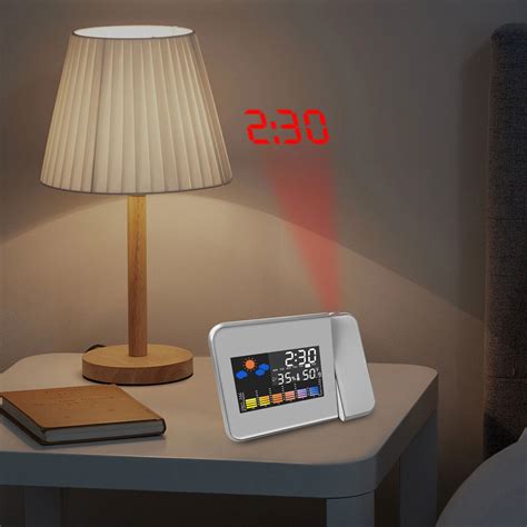 Smart Digital Led Projection Alarm Clock Temperature Time Projector Lcd