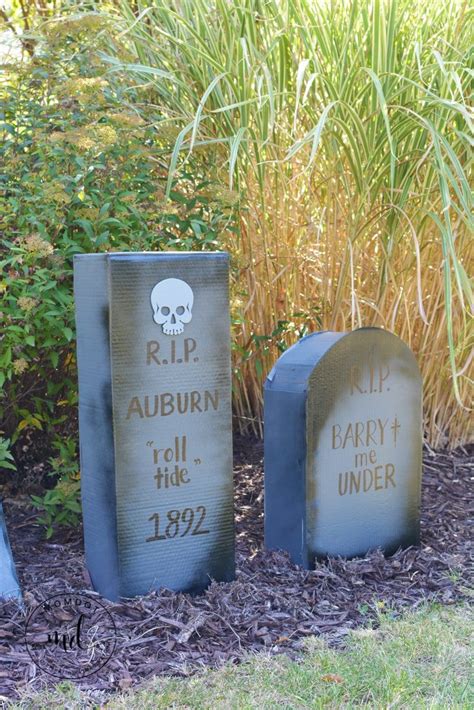 How To Make Cardboard Tombstones Homemade Halloween Decorations