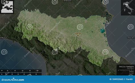 Emilia Romagna Italien Zusammensetzung Satellit Stock Abbildung