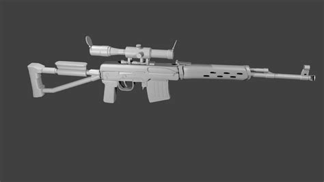 SVD sniper rifle | Blender 3D Model