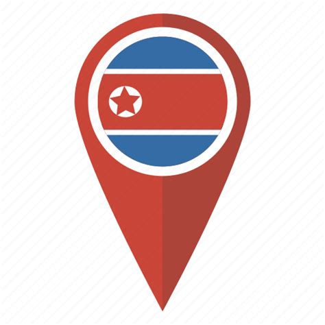 Flag Korea Korean Map North Pin Pointer Icon