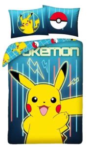 Pokemon Parure De Lit Coton Enfant Pikachu Neon Lit Place Housse