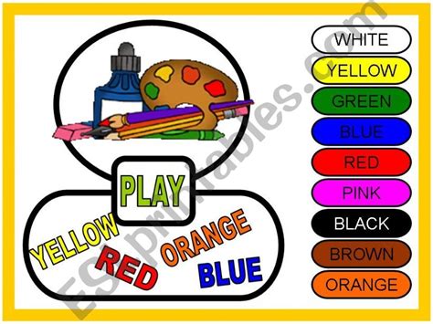 Esl English Powerpoints The Colours Game