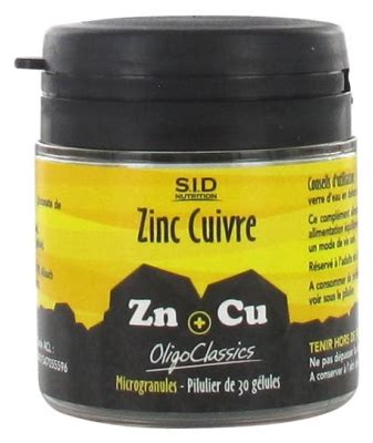 S I D Nutrition OligoClassics Zinc Cuivre 30 Gélules