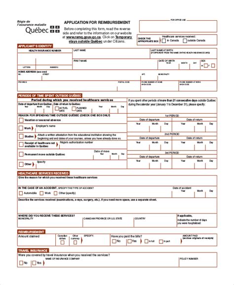 Free 12 Sample Medical Reimbursement Forms In Pdf Excel Word