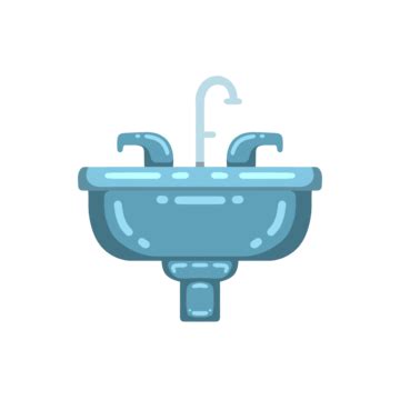 Sink Flat Illustration Vector Clipart Sink Washing Hands Icon