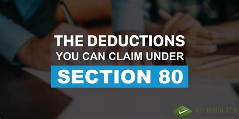 Tax Deductions Under Section C And G Tax Deductions Deduction