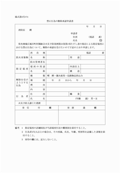 県央地域広域市町村圏組合火災予防条例施行規則