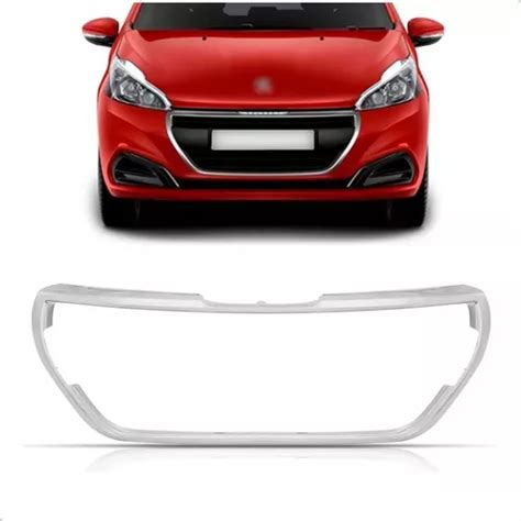 Moldura Da Grade Peugeot 208 2017 2018 2019 2020 Cromada