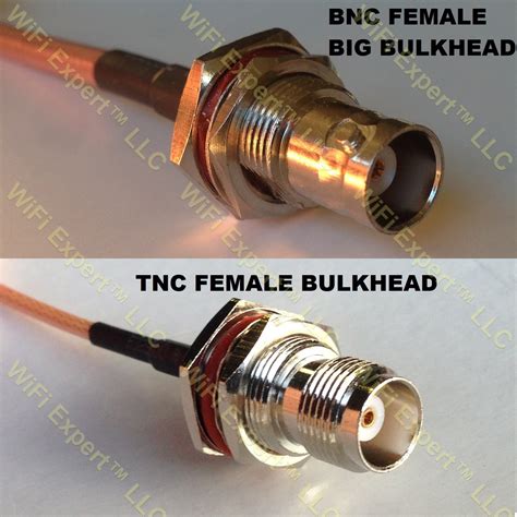 RG400 BNC FEMALE BIG BULKHEAD To TNC FEMALE BULKHEAD Coaxial RF Pigtail