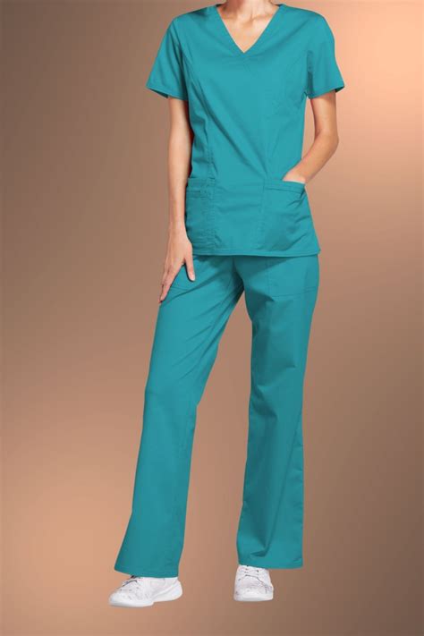 Cherokee Core Stretch Womens Mock Wrap Scrub Top 4728