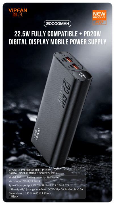 Vipfan 10000mah 20000mah Fully Compatible Power Bank 22 5W PD20W Lazada