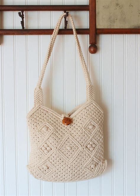 Vintage 1970s Macrame Purse Raleigh Vintage