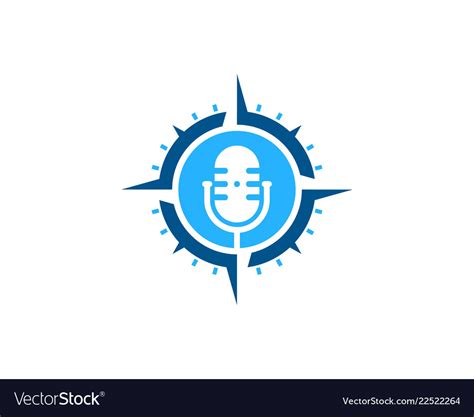 Direction podcast logo icon design Royalty Free Vector Image