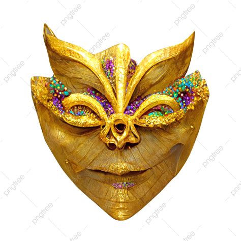 Hình ảnh Mardi Gras Mặt Nạ Hóa Trang Bằng Vàng PNG Carnival