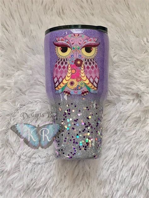 Custom Made Bling Owl Tumbler Ombré Blend Can Be Modified To Colors Of Your Choice Color