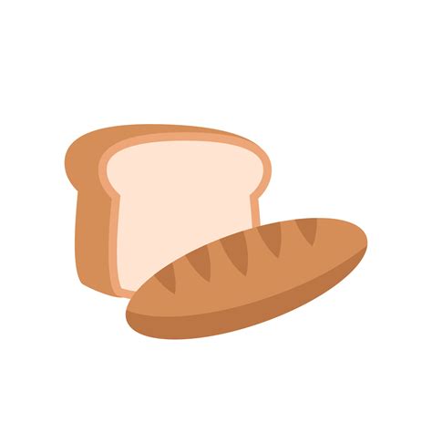 Simple bread vector illustration isolated on white background. Bread