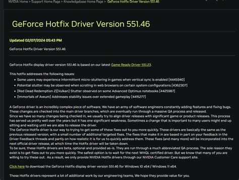 Nvidia Geforce Hotfix Driver Discussion Install Performance