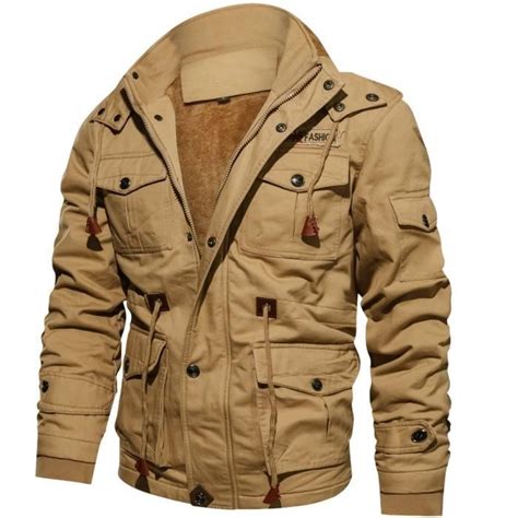 Blouson de Hiver Homme en Coton À Capuche Chaud Doublee Polaire ZEWOW