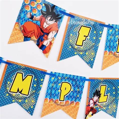 Banderín Guirnalda Cumpleaños Dragon Ball Goku Granada Pop Cuotas