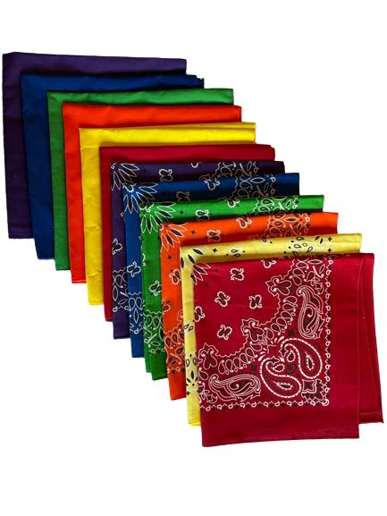 Usa Made Assorted Paisley Solid Bandanas Pk As Shown