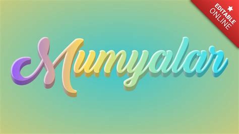 Mumyalar 3D Text Pastell Mehrfarbig Texteffekt Generator