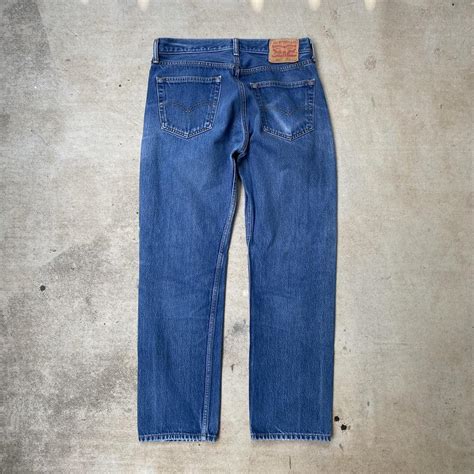 Vintage 90s Levis 501 Denim Jeans Nice Wear And Depop