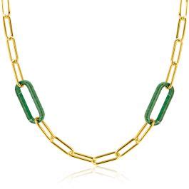 Zinzi Gold Plated Zilveren Luxe Ketting Cm Met Paperclip Schakels En