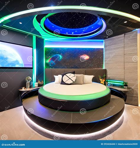 A Futuristic, Spaceship-inspired Bedroom with a Circular Bed ...